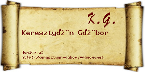 Keresztyén Gábor névjegykártya